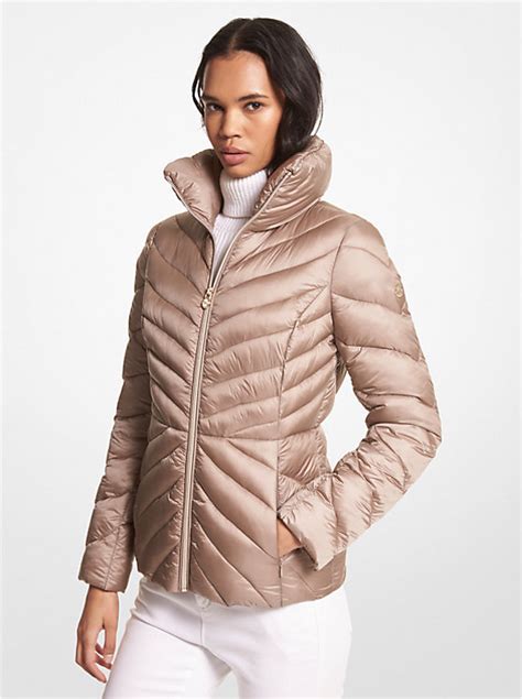 michael michael kors quilted nylon packable puffer jacket|michael kors packable nylon anorak.